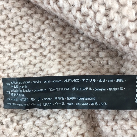 Zara Knit Sweater Womens Small Blush Pink Knit Acrylic Pullover Cozy Mohair Wool - Picture 11 of 14